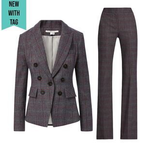 NEW w/tags Veronica Beard SUIT Plaid Blazer AND Pants 12 L XL